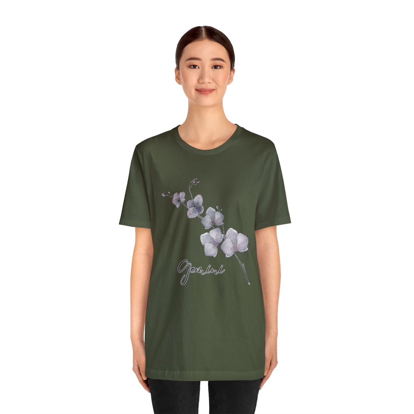 Gemini Orchid Zodiac Unisex Jersey Short Sleeve Tee