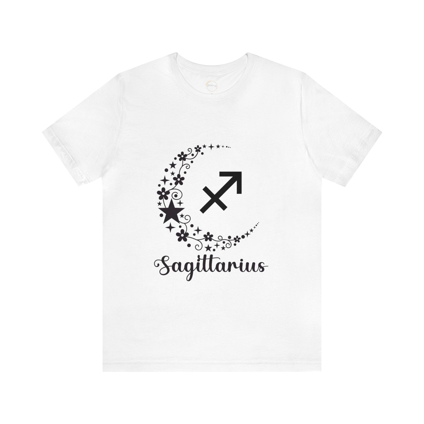 Sagittarius Floral Moon Zodiac Unisex Jersey Short Sleeve Tee