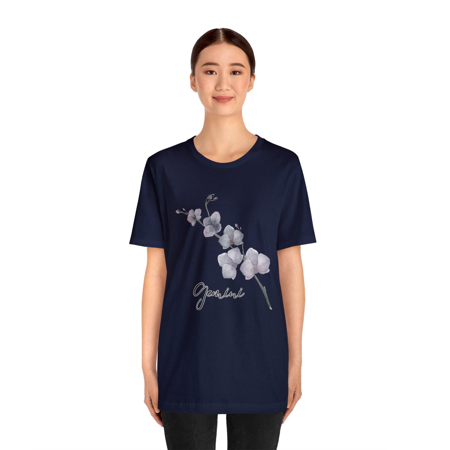 Gemini Orchid Zodiac Unisex Jersey Short Sleeve Tee