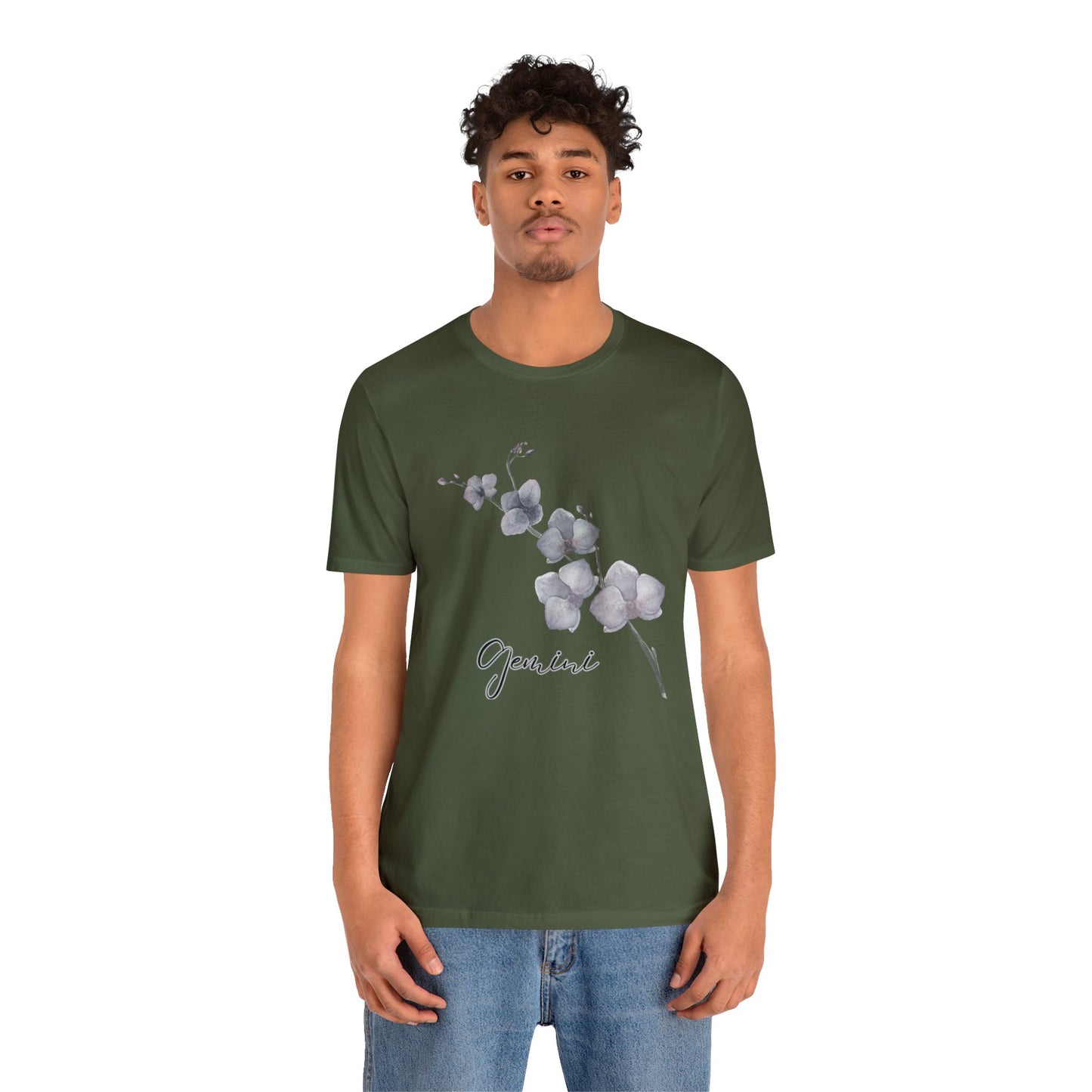 Gemini Orchid Zodiac Unisex Jersey Short Sleeve Tee