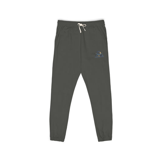 Cozy Night Sky Sweatpants — Embroidered Moon & Stars Fleece Joggers