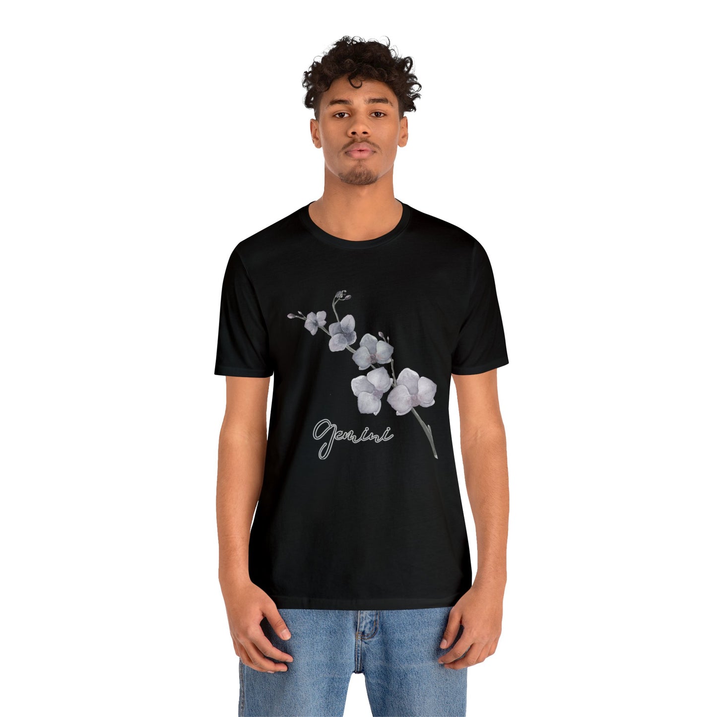 Gemini Orchid Zodiac Unisex Jersey Short Sleeve Tee