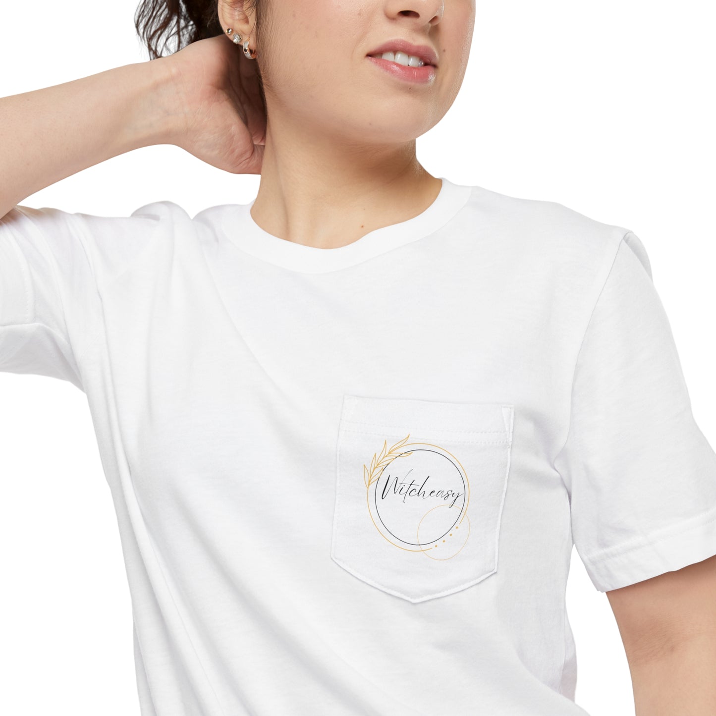 Witcheasy Logo White Unisex Pocket Tee