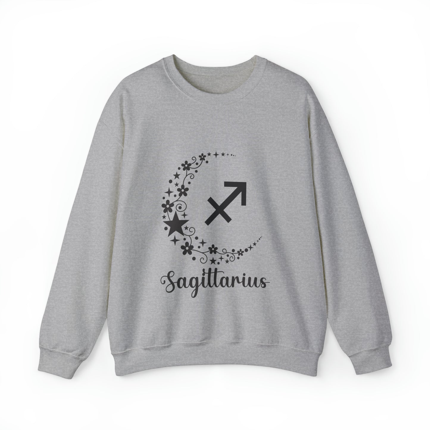 Sagittarius Floral Moon Zodiac Unisex Heavy Blend™ Crewneck Sweatshirt