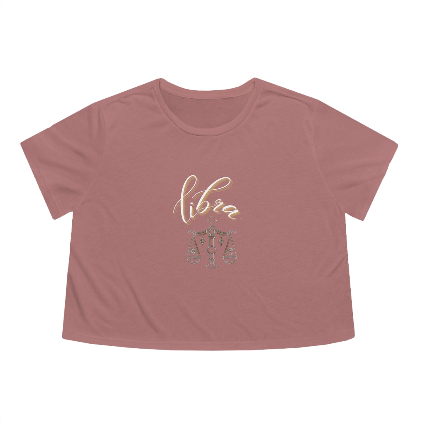 Libra Zodiac Flowy Cropped Tee