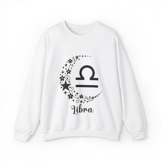 Libra Floral Moon Zodiac Unisex Heavy Blend™ Crewneck Sweatshirt