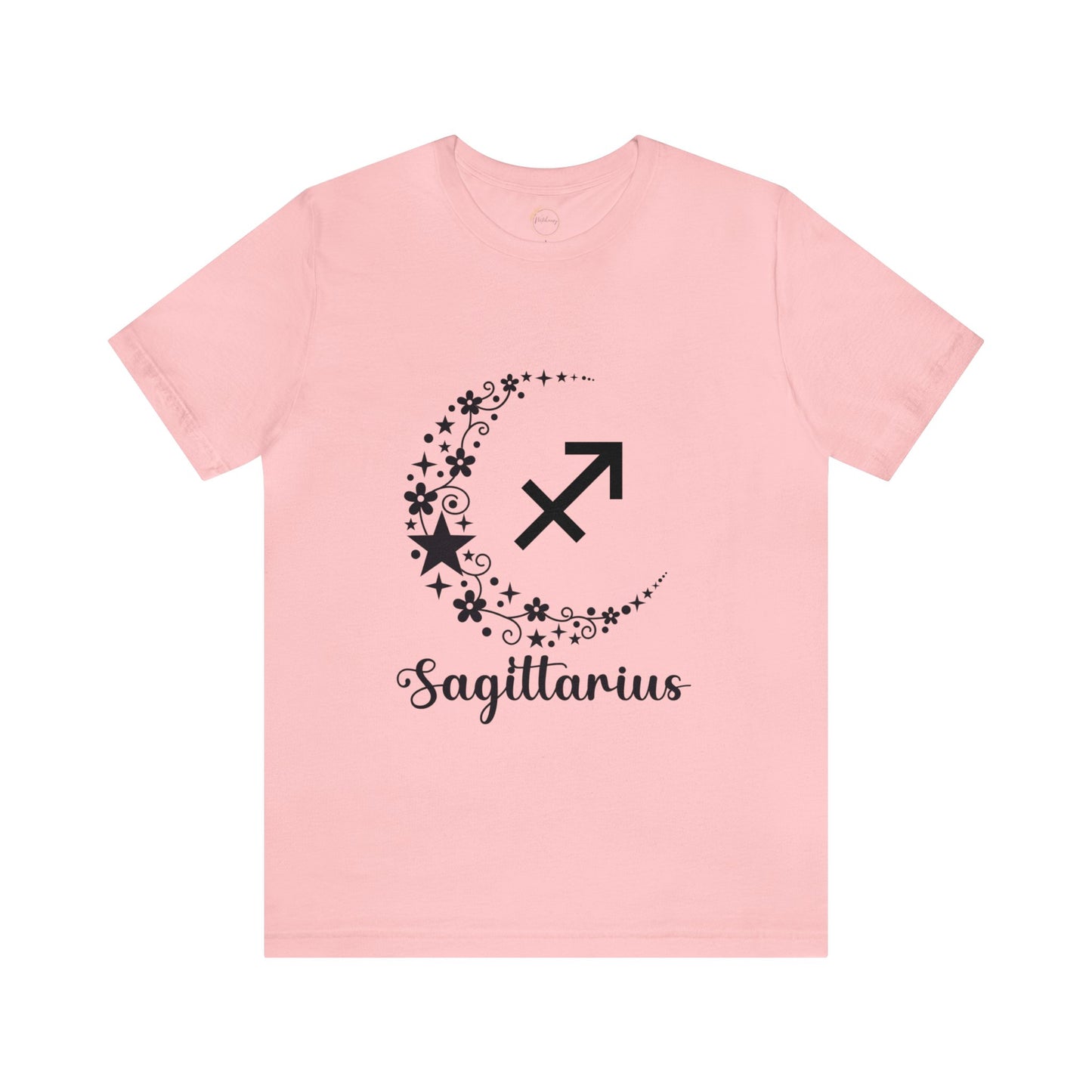 Sagittarius Floral Moon Zodiac Unisex Jersey Short Sleeve Tee