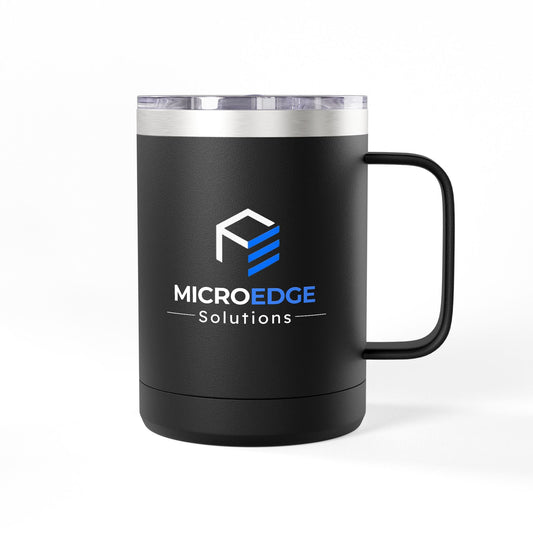 MicroEdge Solutions 15oz Insulated Coffee Tumbler - Logo Stainless Steel Travel Mug