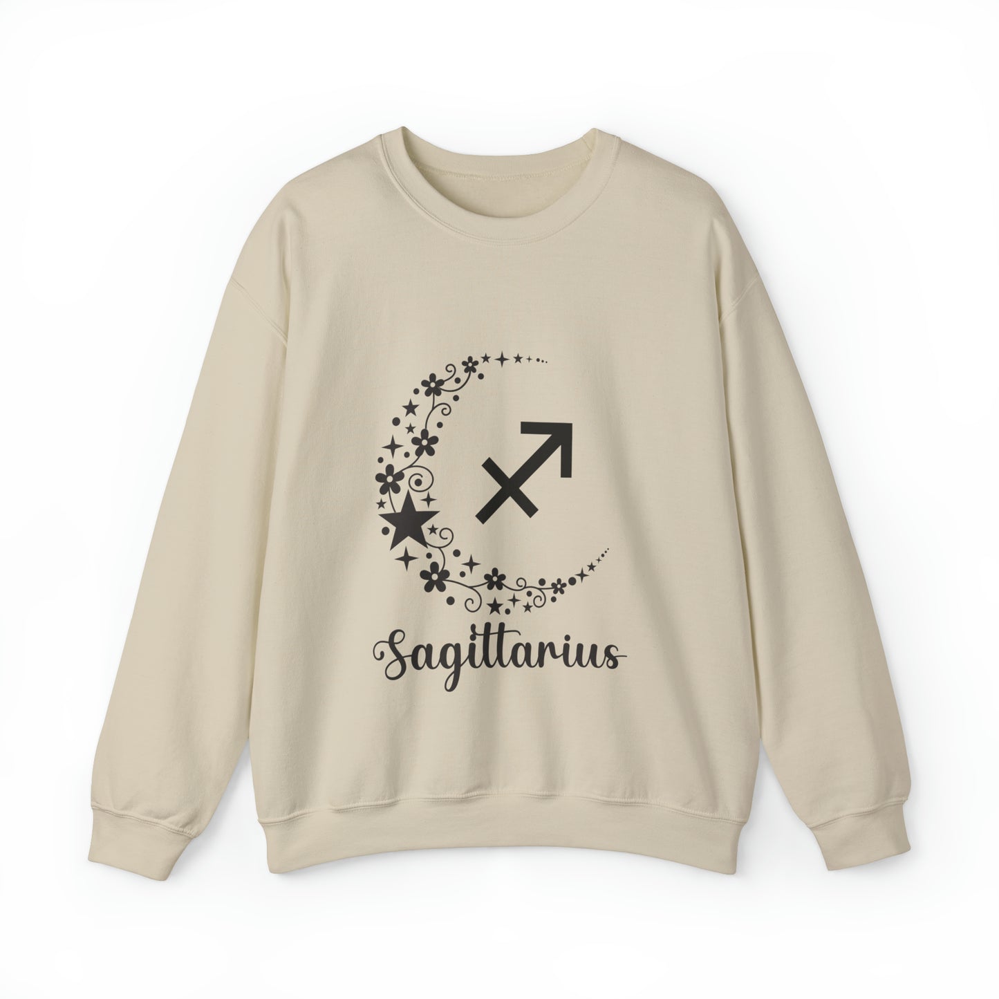 Sagittarius Floral Moon Zodiac Unisex Heavy Blend™ Crewneck Sweatshirt