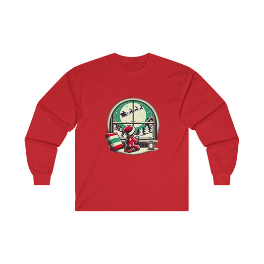 Magical Christmas T-Shirt Child Waiting for Santa Cozy Pajamas Snowy Scene Dreaming of Holiday Magic Fantasy Shirt