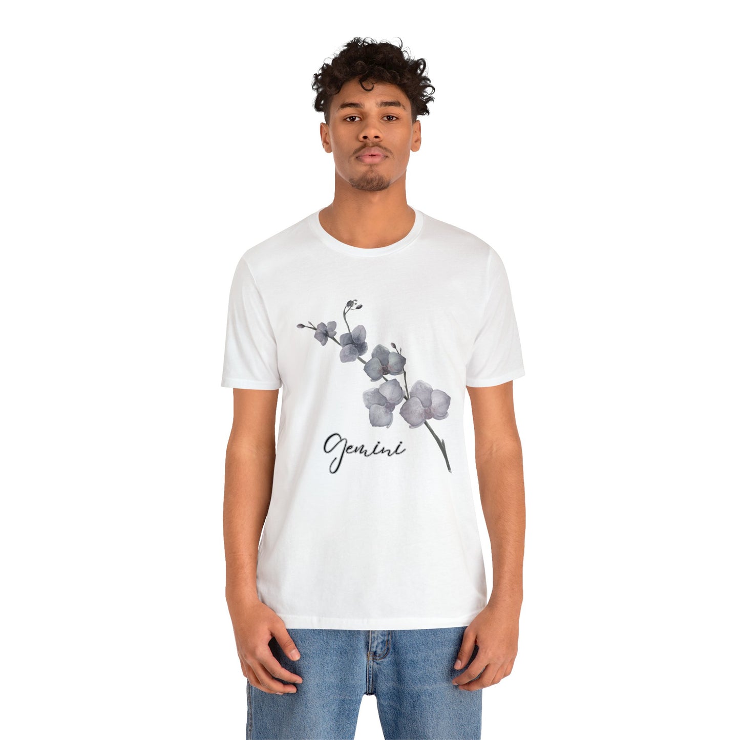 Gemini Orchid Zodiac Unisex Jersey Short Sleeve Tee