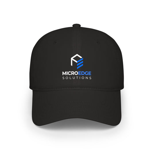 MicroEdge Solutions Low Profile Baseball Cap — White Logo