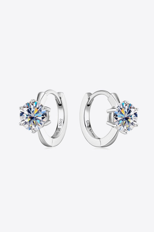 2 Carat Moissanite 925 Sterling Silver Huggie Earrings - Witcheasy