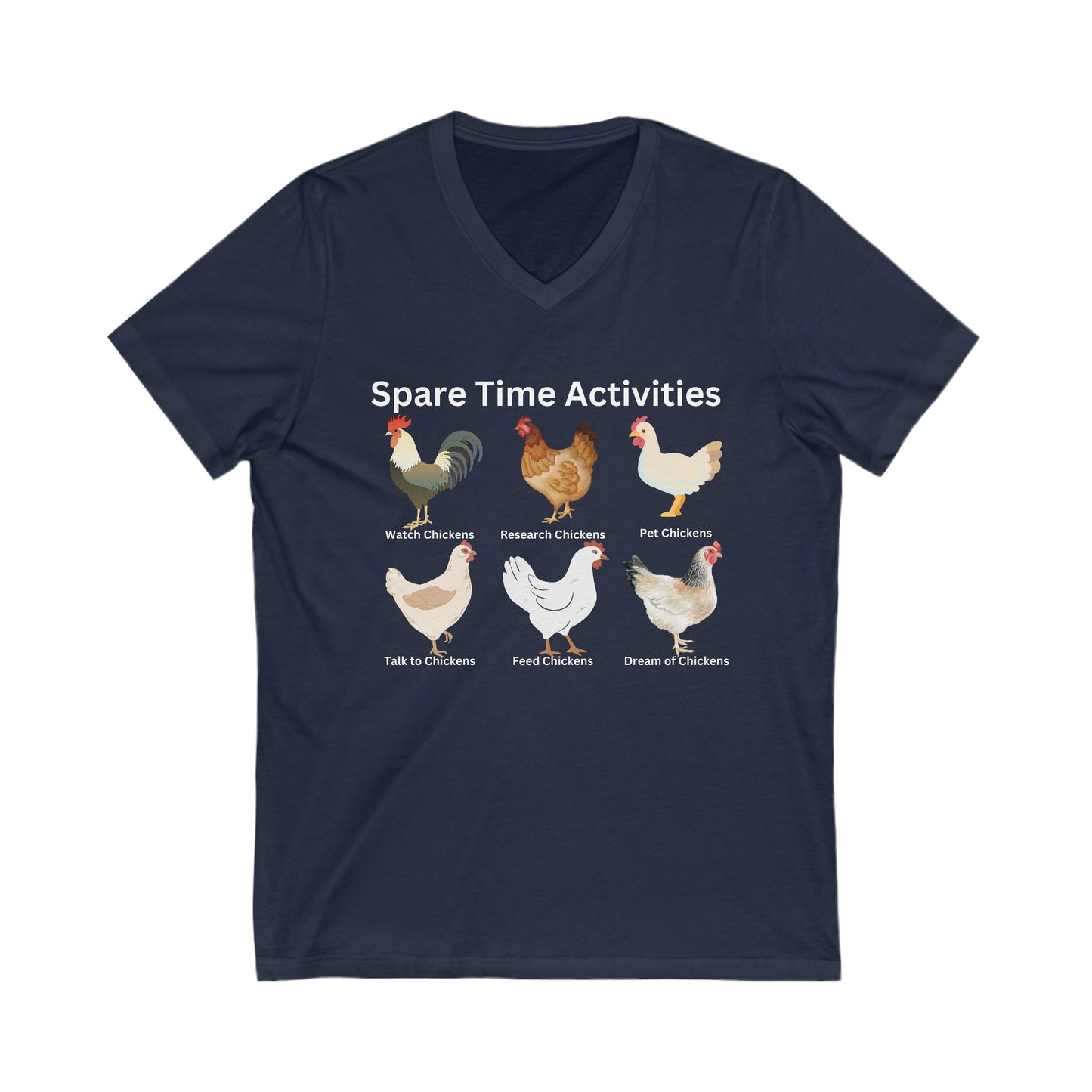 Chicken Activities V-Neck Tee - Witcheasy