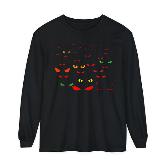 Evil Eyes in Darkness Unisex Long Sleeve T-Shirt - Witcheasy