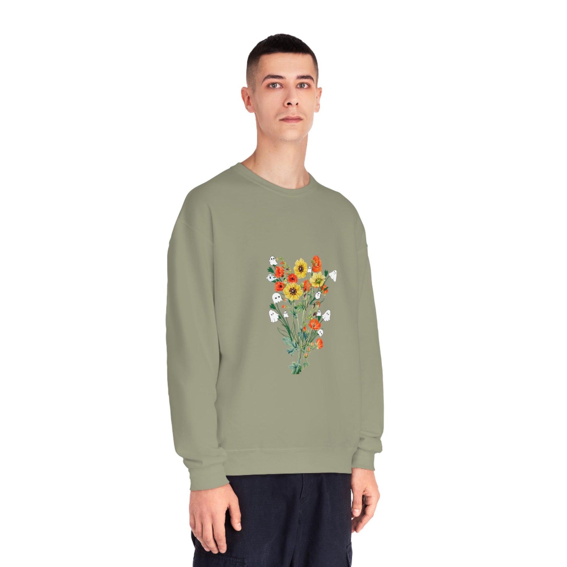 Fall Ghost Bouquet Unisex Crewneck Sweatshirt - Witcheasy