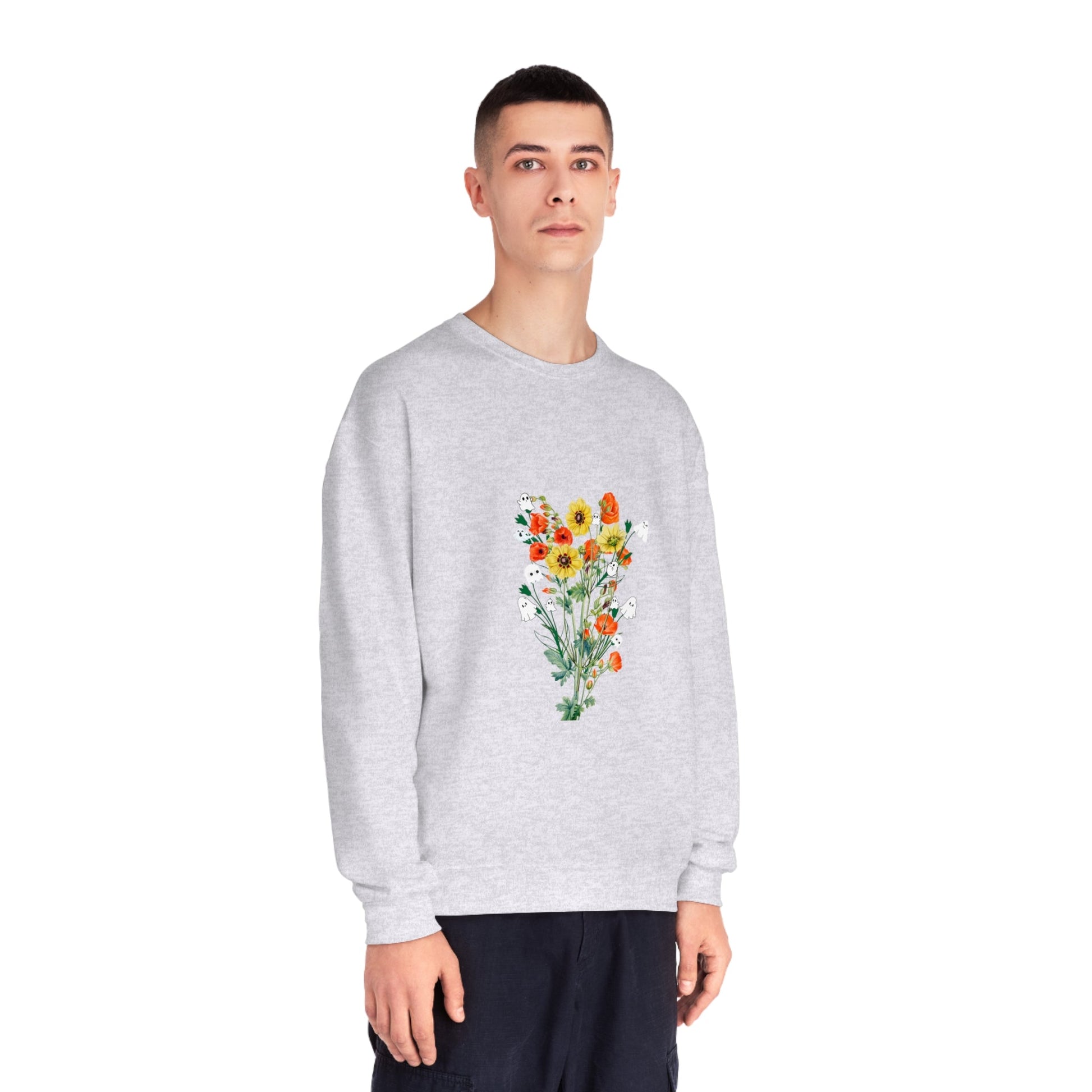 Fall Ghost Bouquet Unisex Crewneck Sweatshirt - Witcheasy