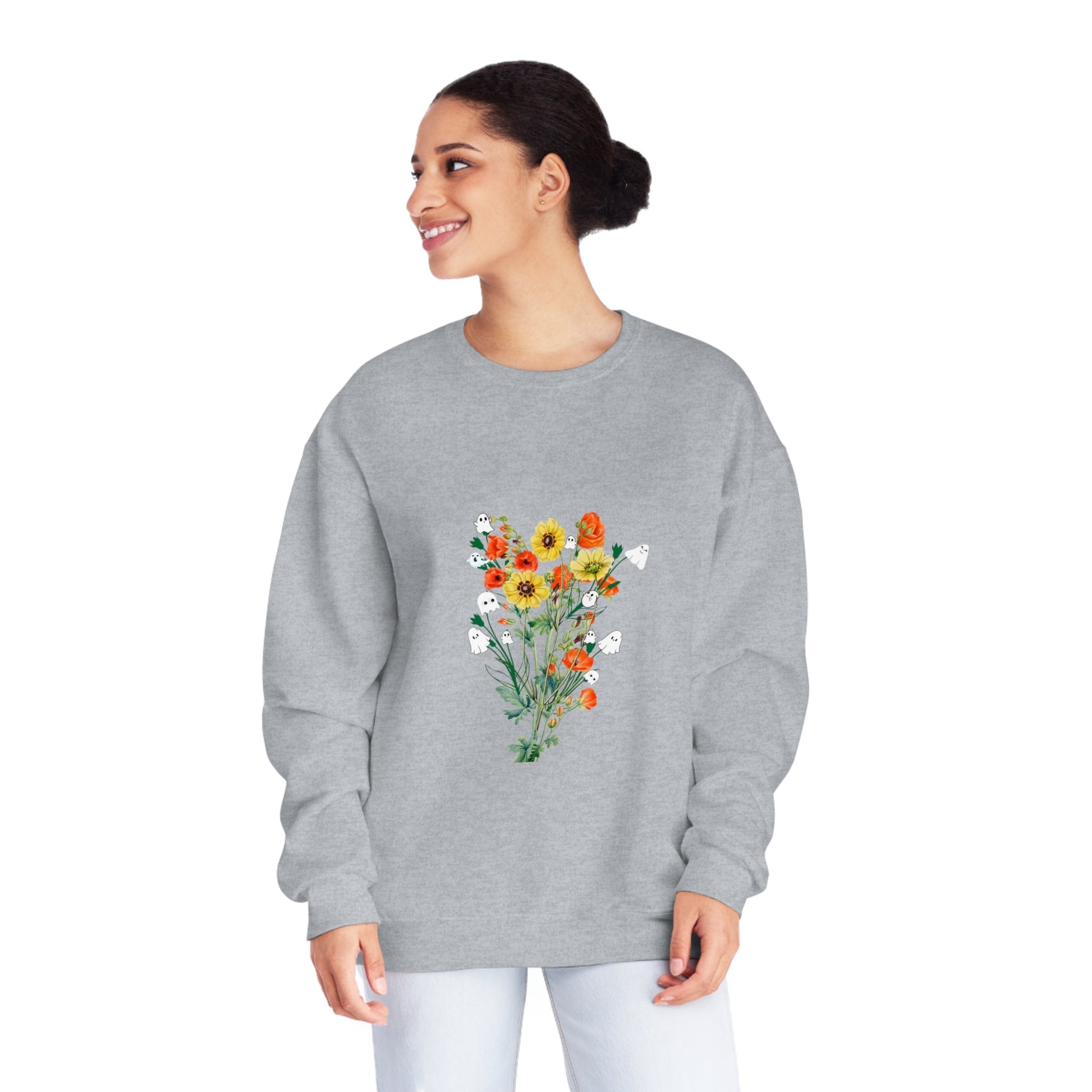 Fall Ghost Bouquet Unisex Crewneck Sweatshirt - Witcheasy