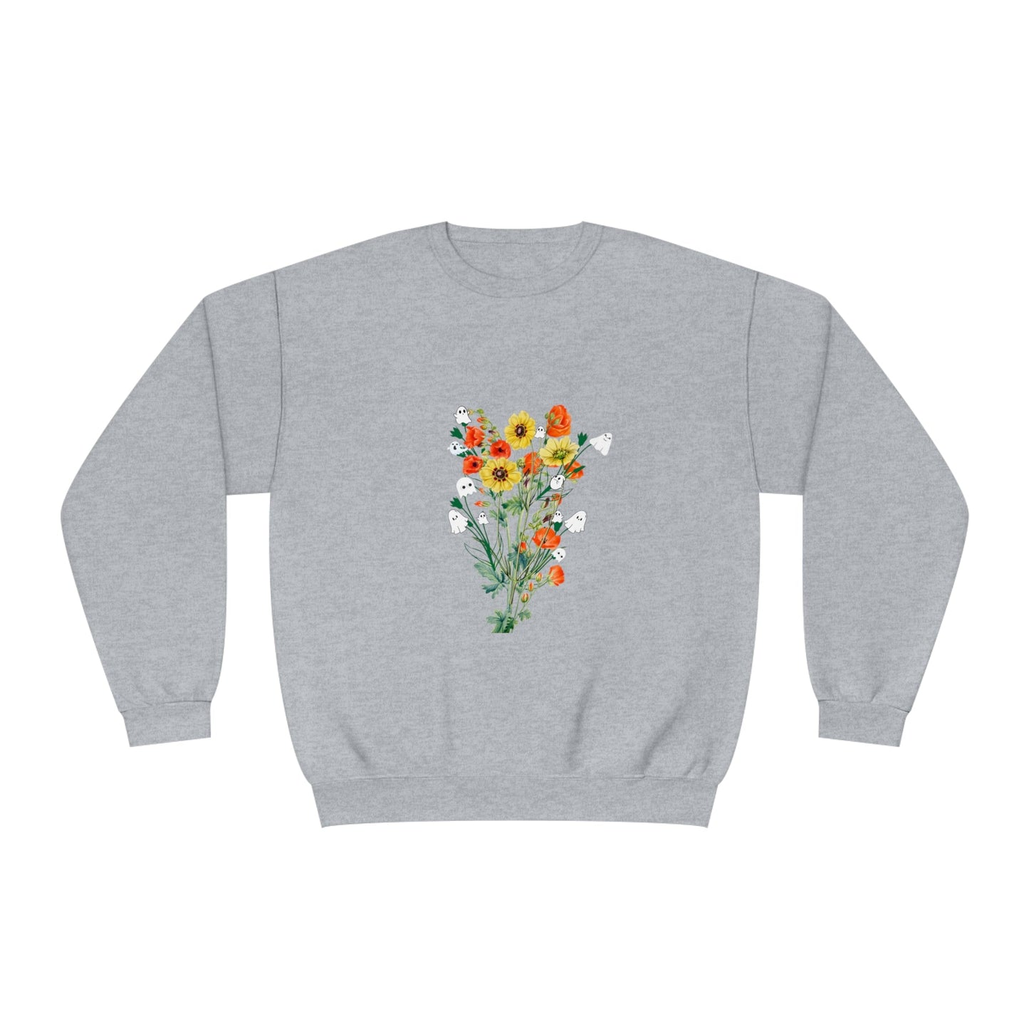 Fall Ghost Bouquet Unisex Crewneck Sweatshirt - Witcheasy