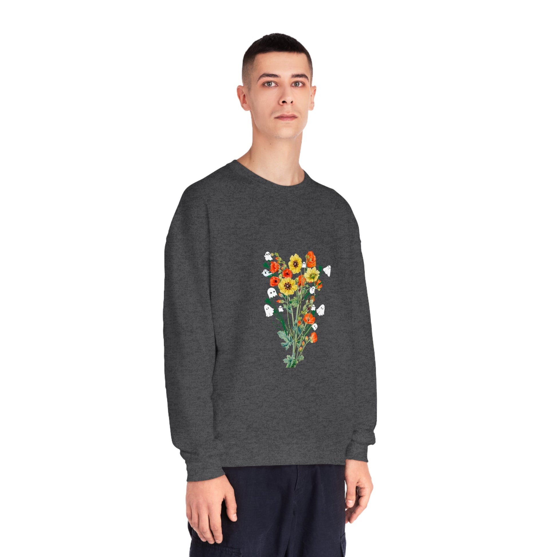 Fall Ghost Bouquet Unisex Crewneck Sweatshirt - Witcheasy