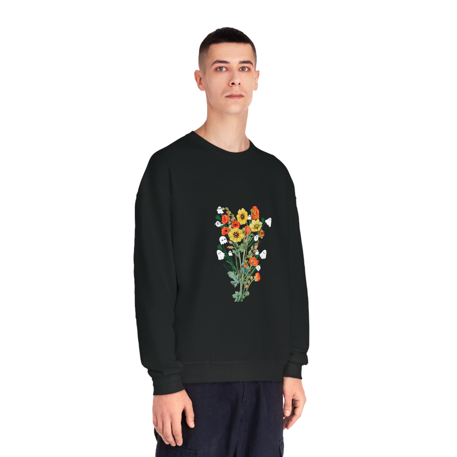 Fall Ghost Bouquet Unisex Crewneck Sweatshirt - Witcheasy