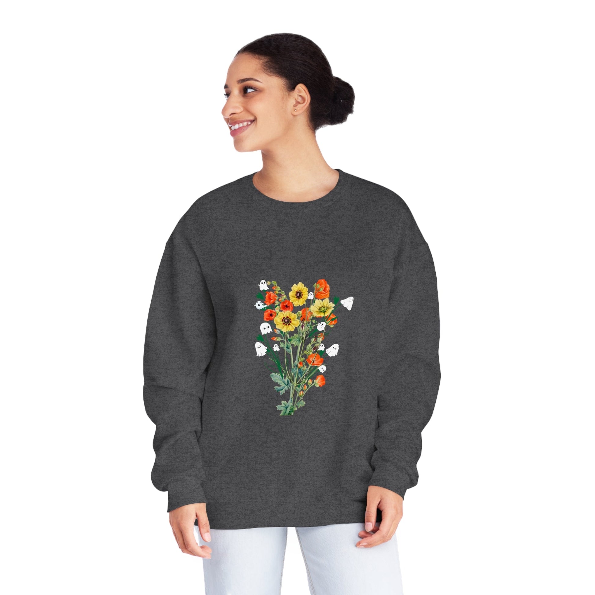 Fall Ghost Bouquet Unisex Crewneck Sweatshirt - Witcheasy