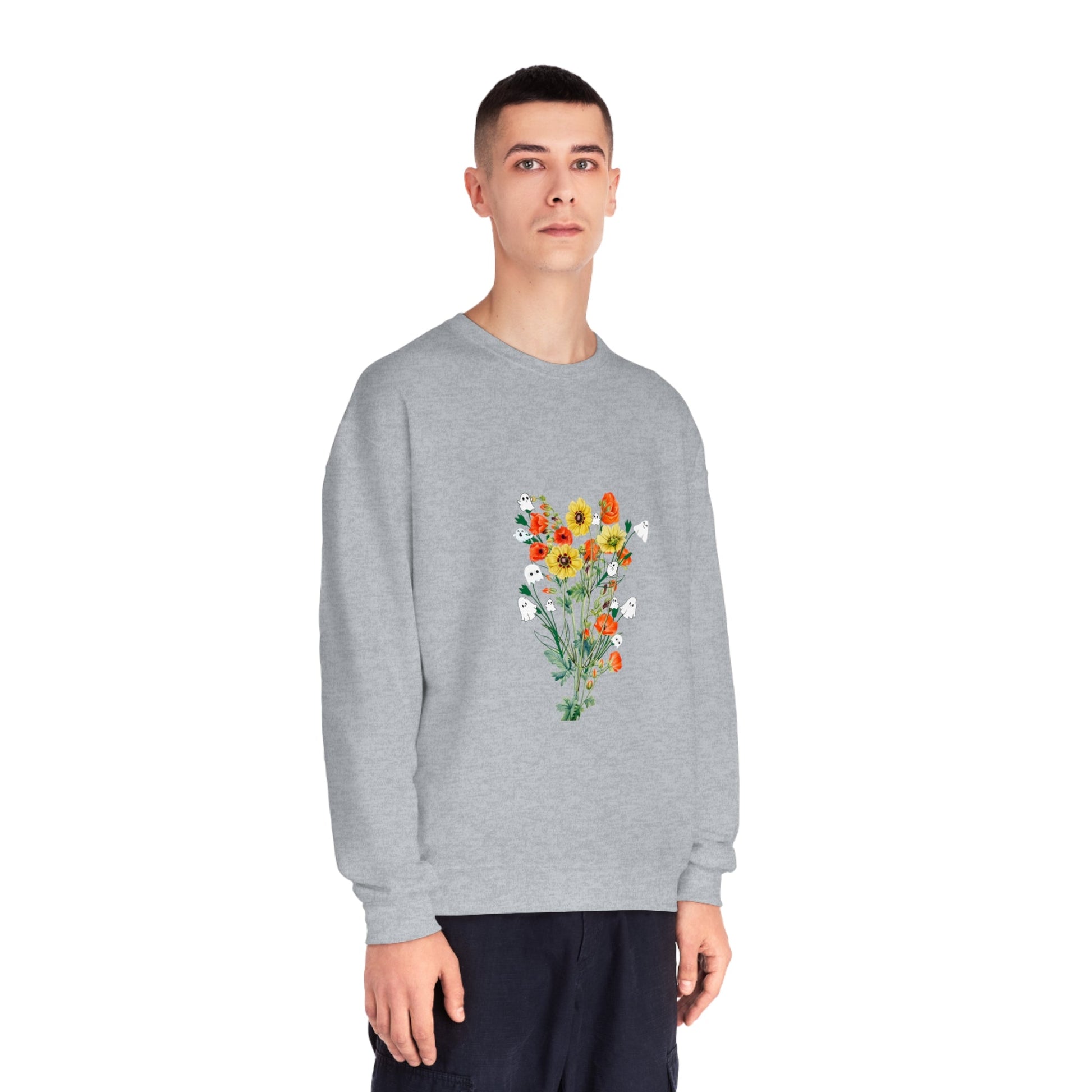 Fall Ghost Bouquet Unisex Crewneck Sweatshirt - Witcheasy