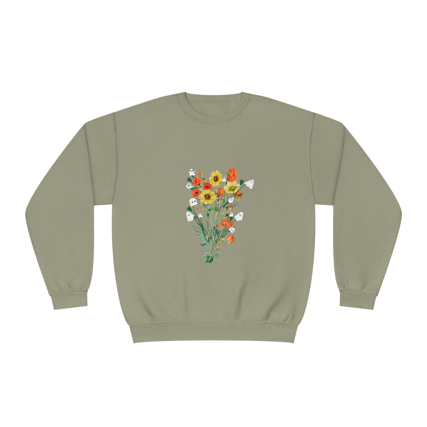 Fall Ghost Bouquet Unisex Crewneck Sweatshirt - Witcheasy