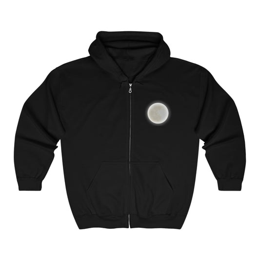 Full Moon Unisex Full Zip Hooded Sweatshirt - Witcheasy