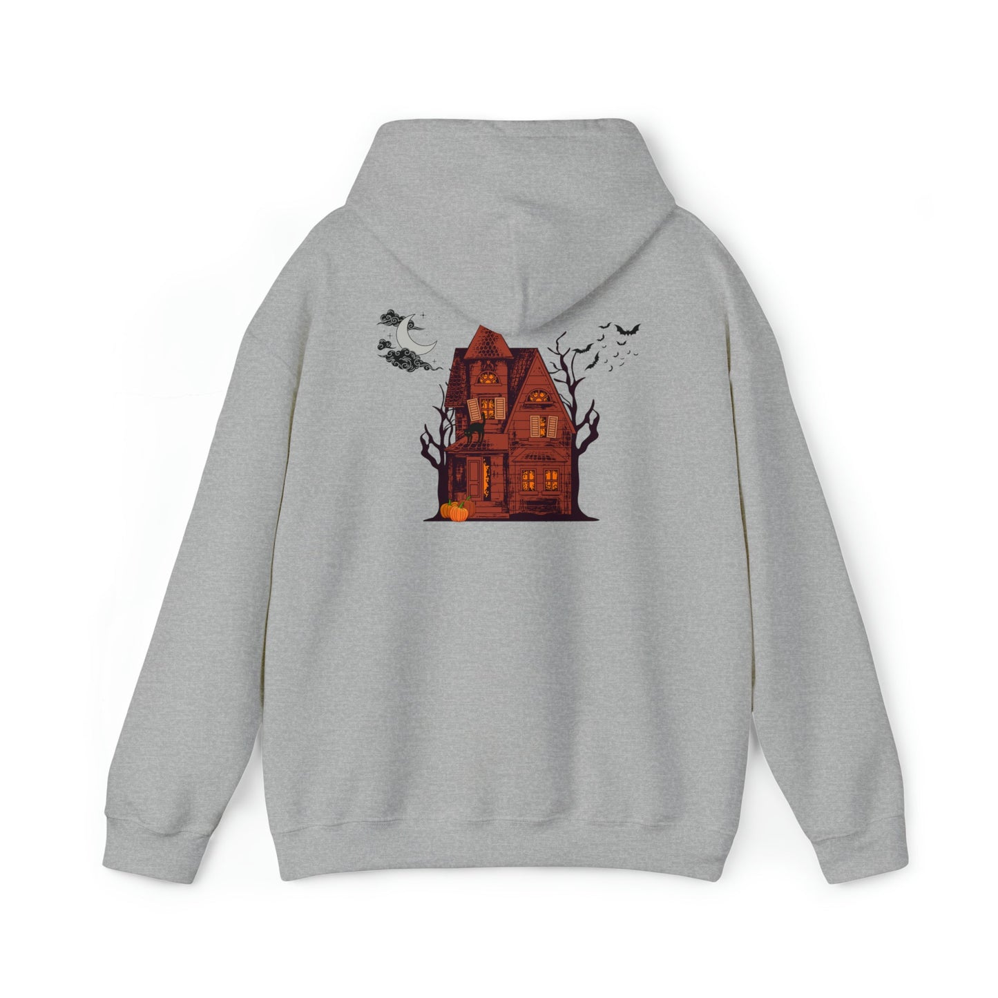 Haunted House Unisex Hooded Sweatshirt (back design) - Witcheasy