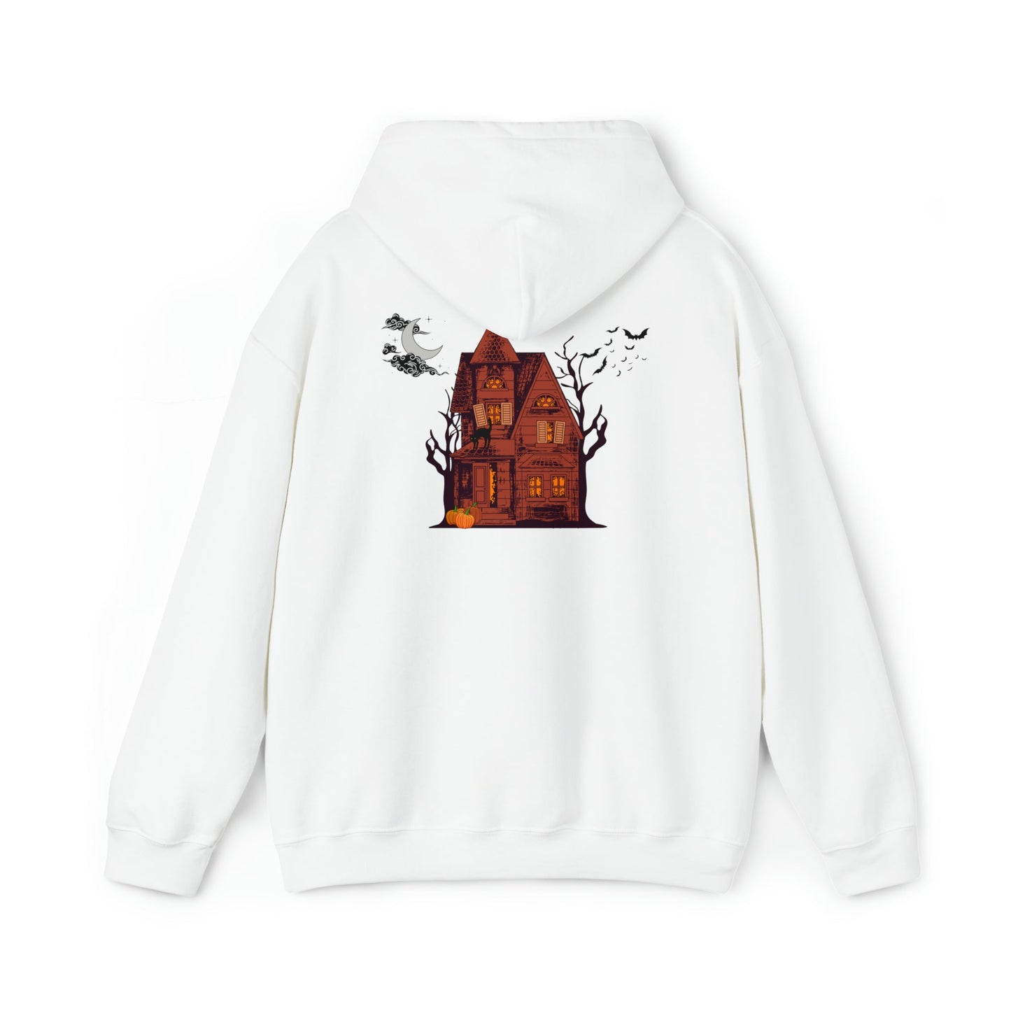 Haunted House Unisex Hooded Sweatshirt (back design) - Witcheasy