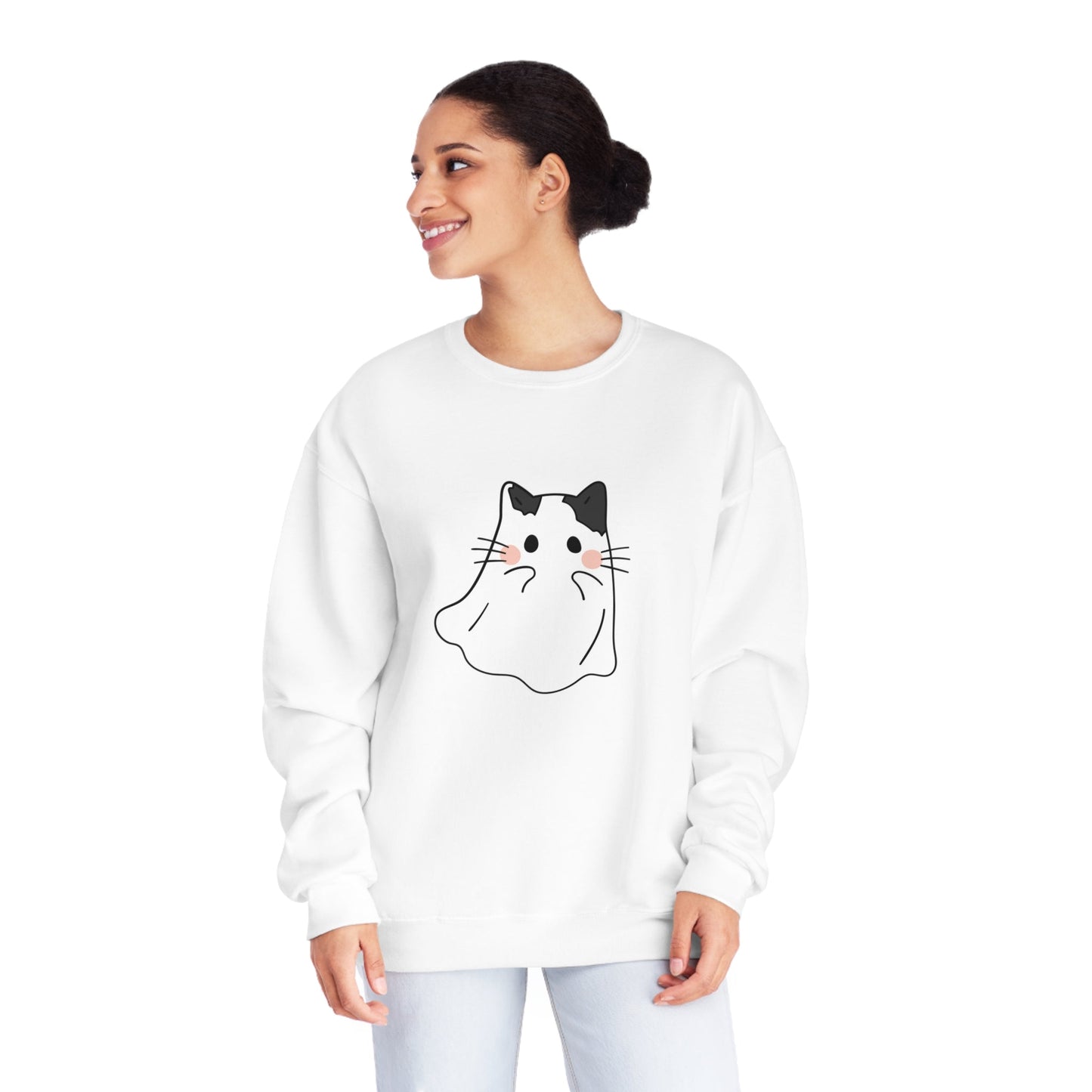 Kitty Ghost Unisex Crewneck Sweatshirt - Witcheasy