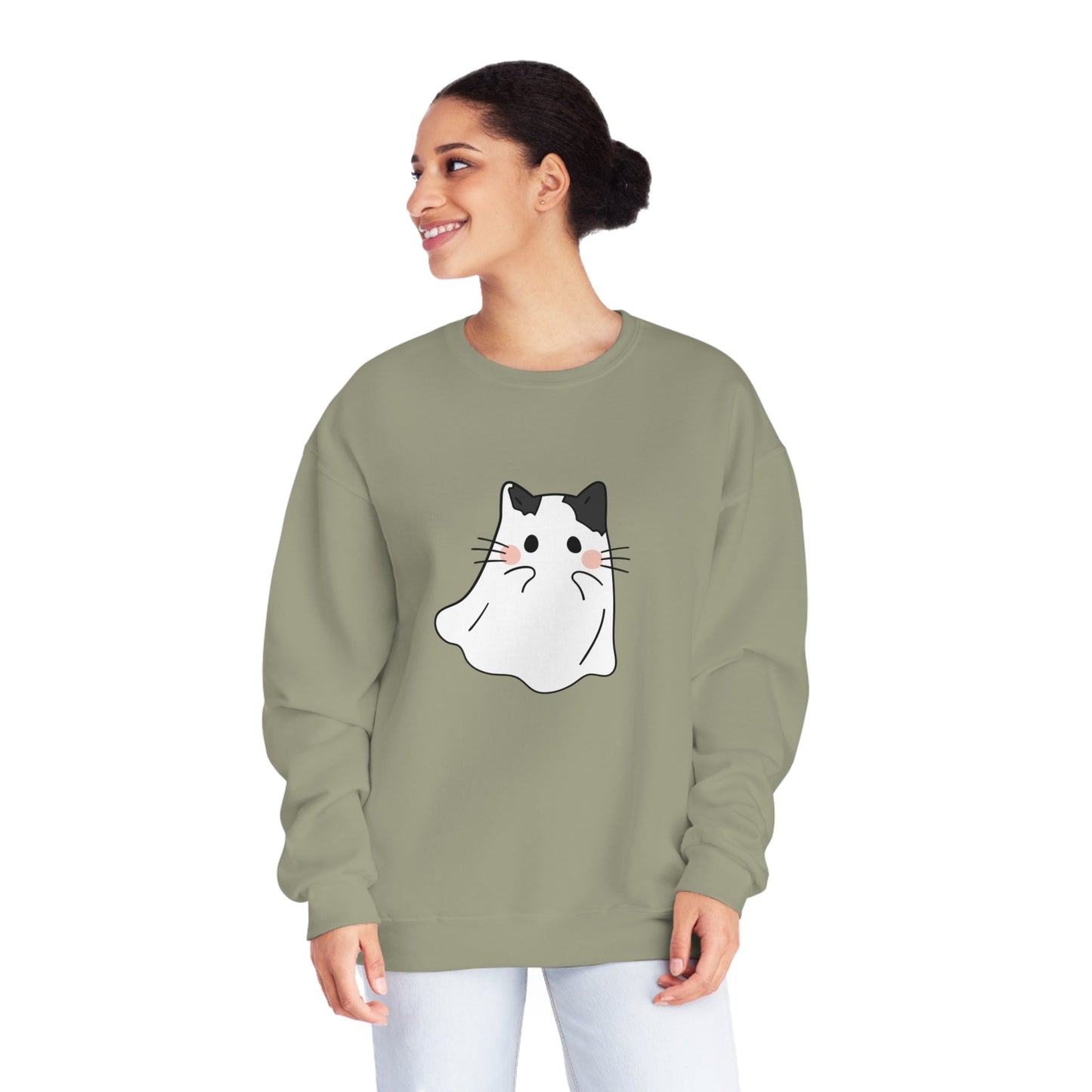 Kitty Ghost Unisex Crewneck Sweatshirt - Witcheasy