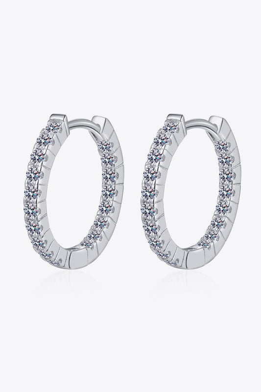 Moissanite 925 Sterling Silver Huggie Earrings - Witcheasy