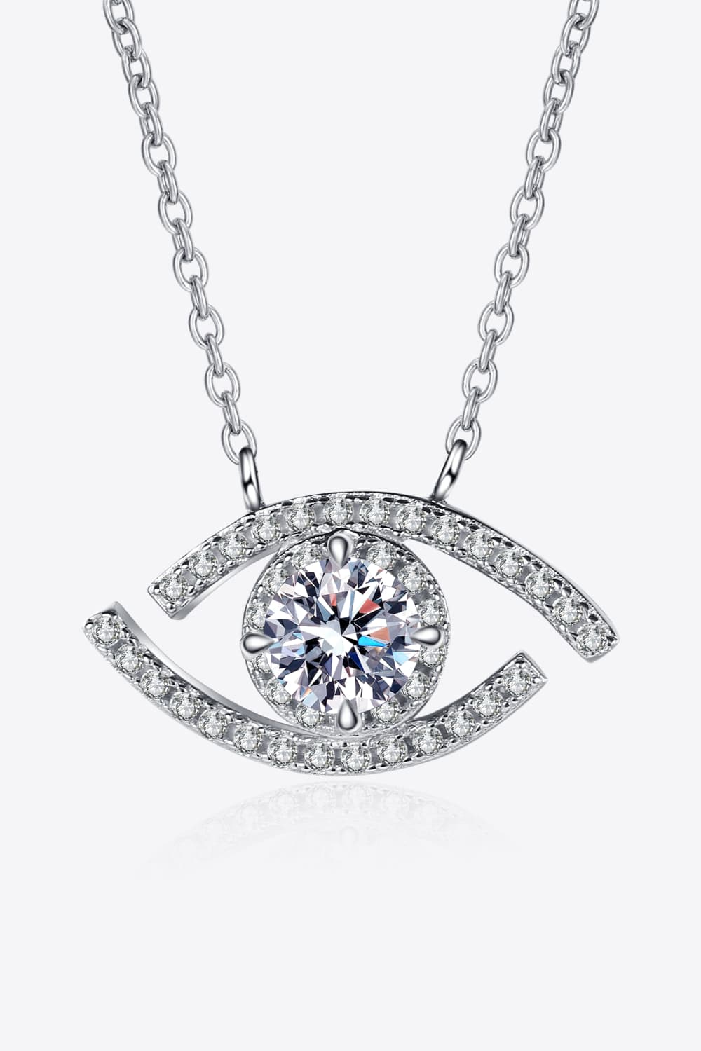 Moissanite Evil Eye Pendant 925 Sterling Silver Necklace - Witcheasy