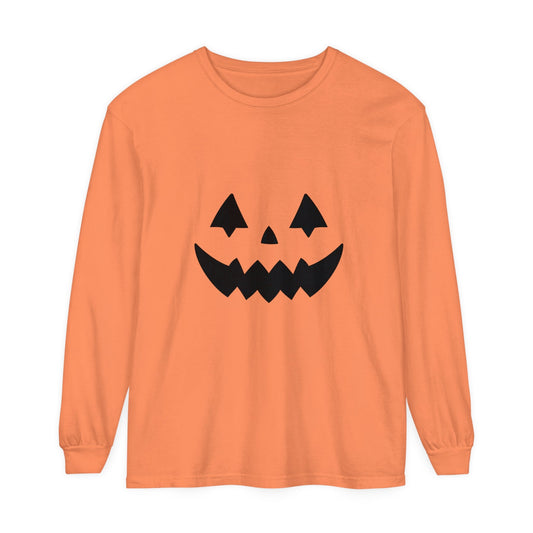 Pumpkin Face Simple Unisex Long Sleeve T-Shirt - Witcheasy