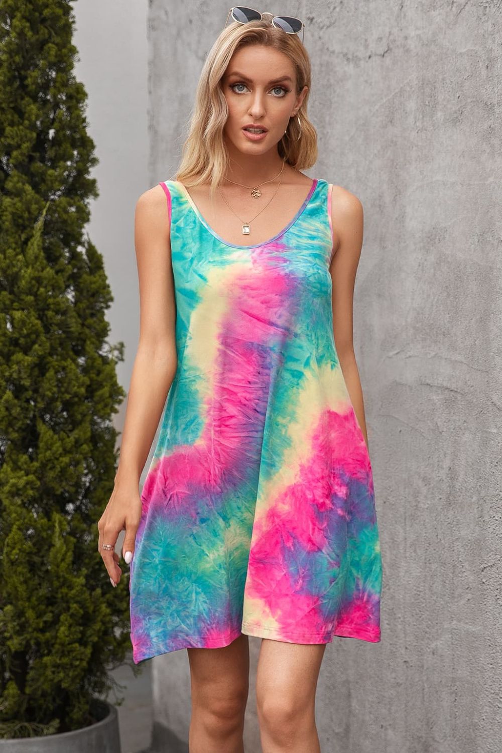 Tie-Dye Sleeveless Dress with Pockets - Witcheasy