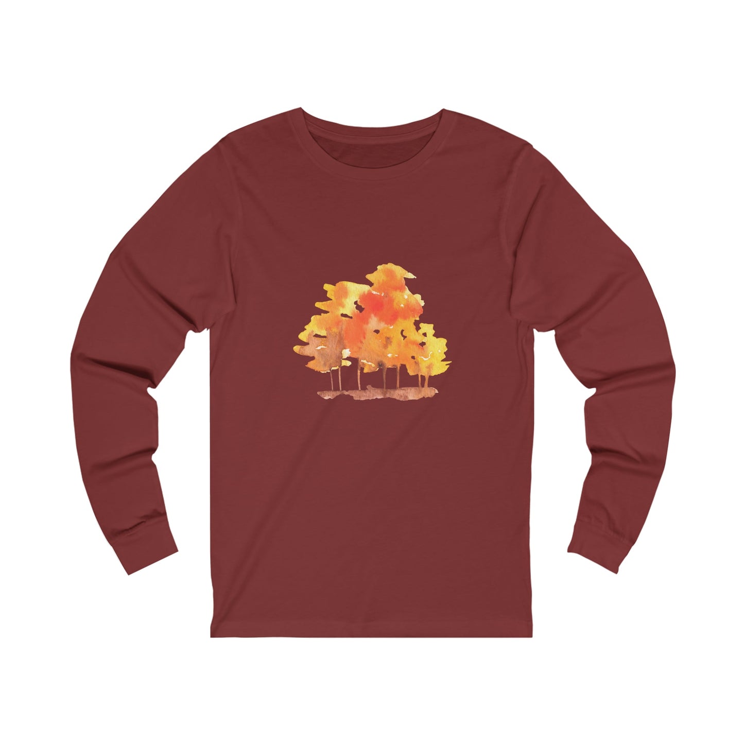 Watercolor Fall Trees Unisex Jersey Long Sleeve Tee - Witcheasy