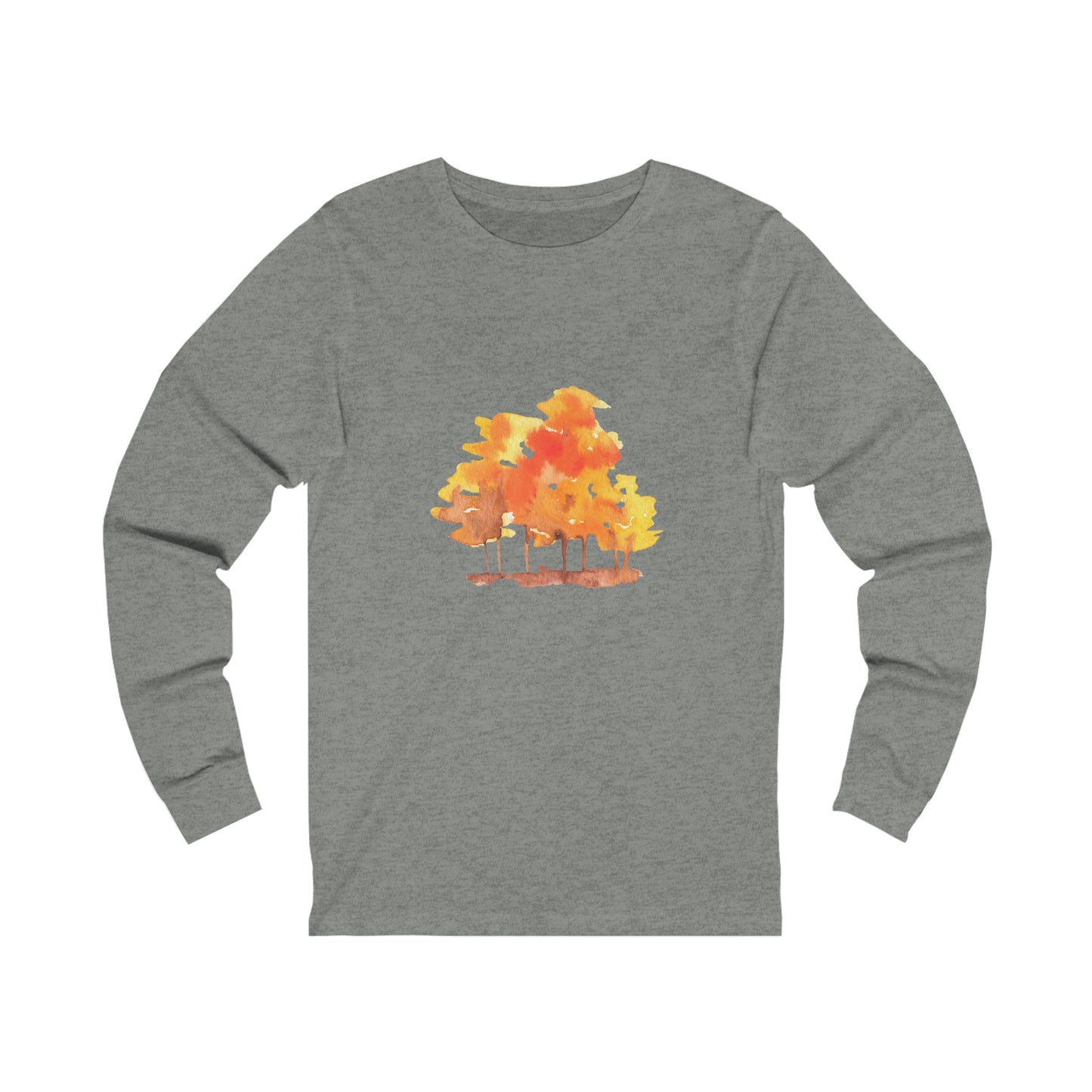 Watercolor Fall Trees Unisex Jersey Long Sleeve Tee - Witcheasy