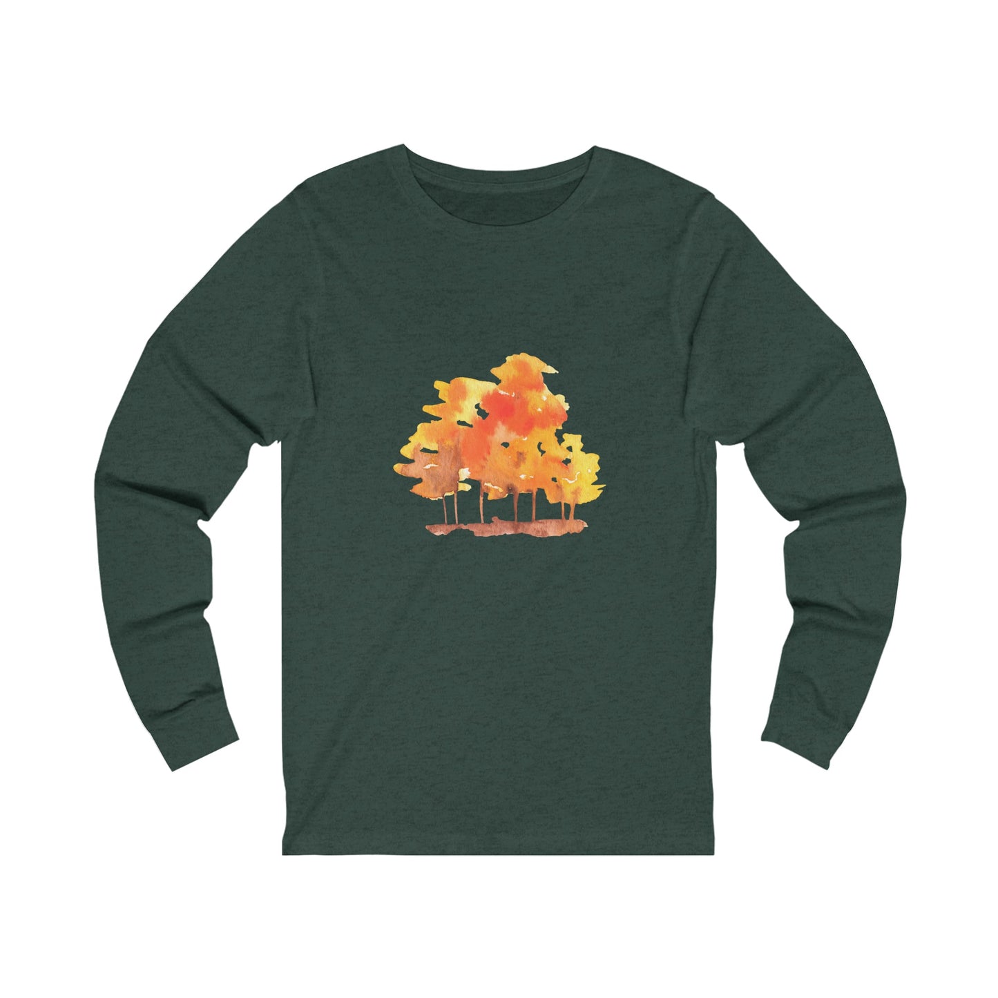 Watercolor Fall Trees Unisex Jersey Long Sleeve Tee - Witcheasy