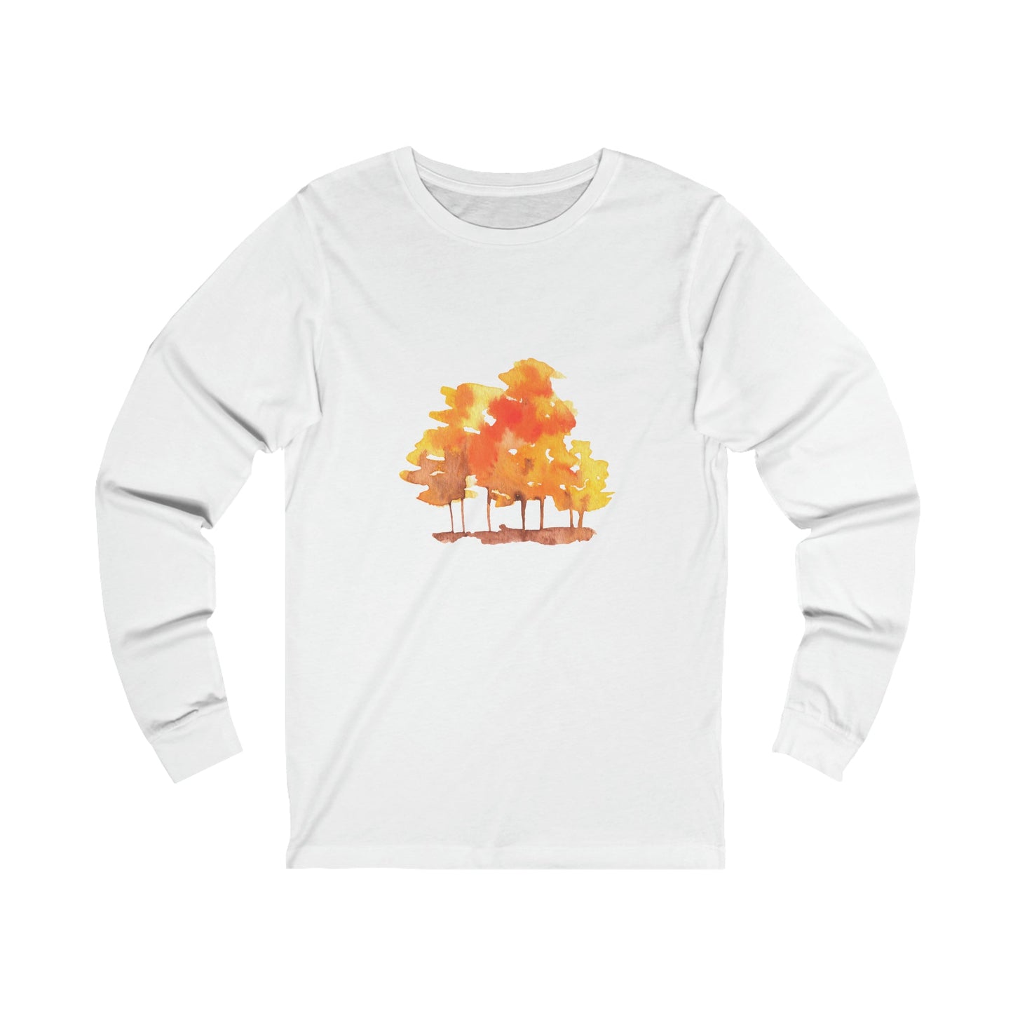 Watercolor Fall Trees Unisex Jersey Long Sleeve Tee - Witcheasy