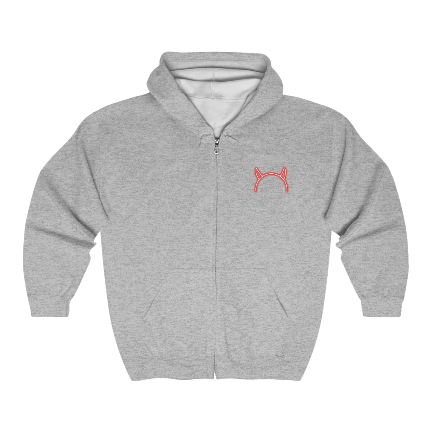 Working on my horns Unisex Full Zip Hooded Sweatshirt (back design) - Witcheasy