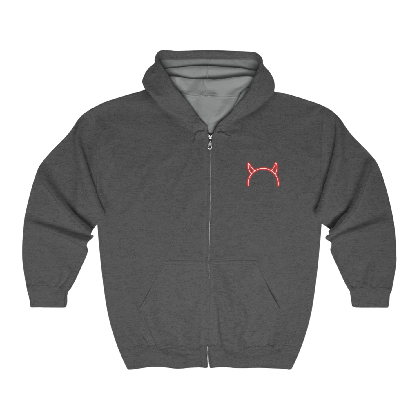 Working on my horns Unisex Full Zip Hooded Sweatshirt (back design) - Witcheasy