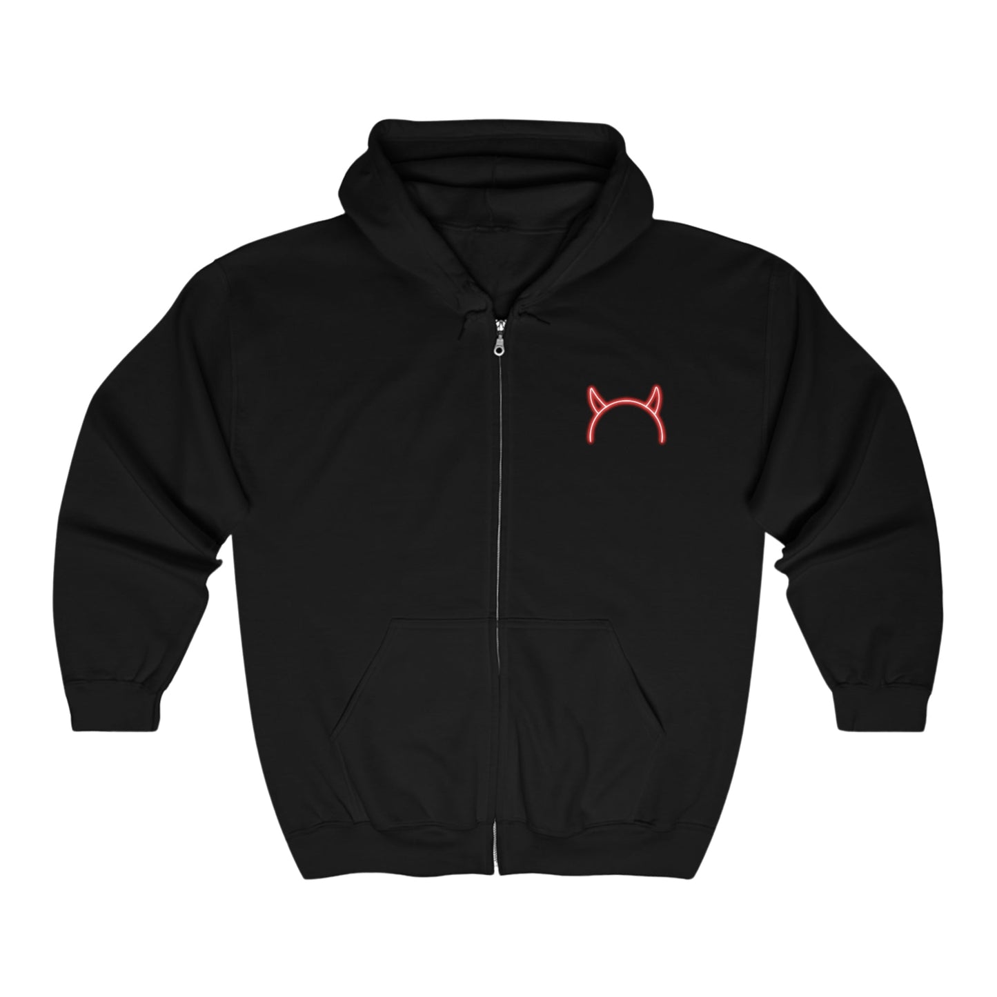 Working on my horns Unisex Full Zip Hooded Sweatshirt (back design) - Witcheasy